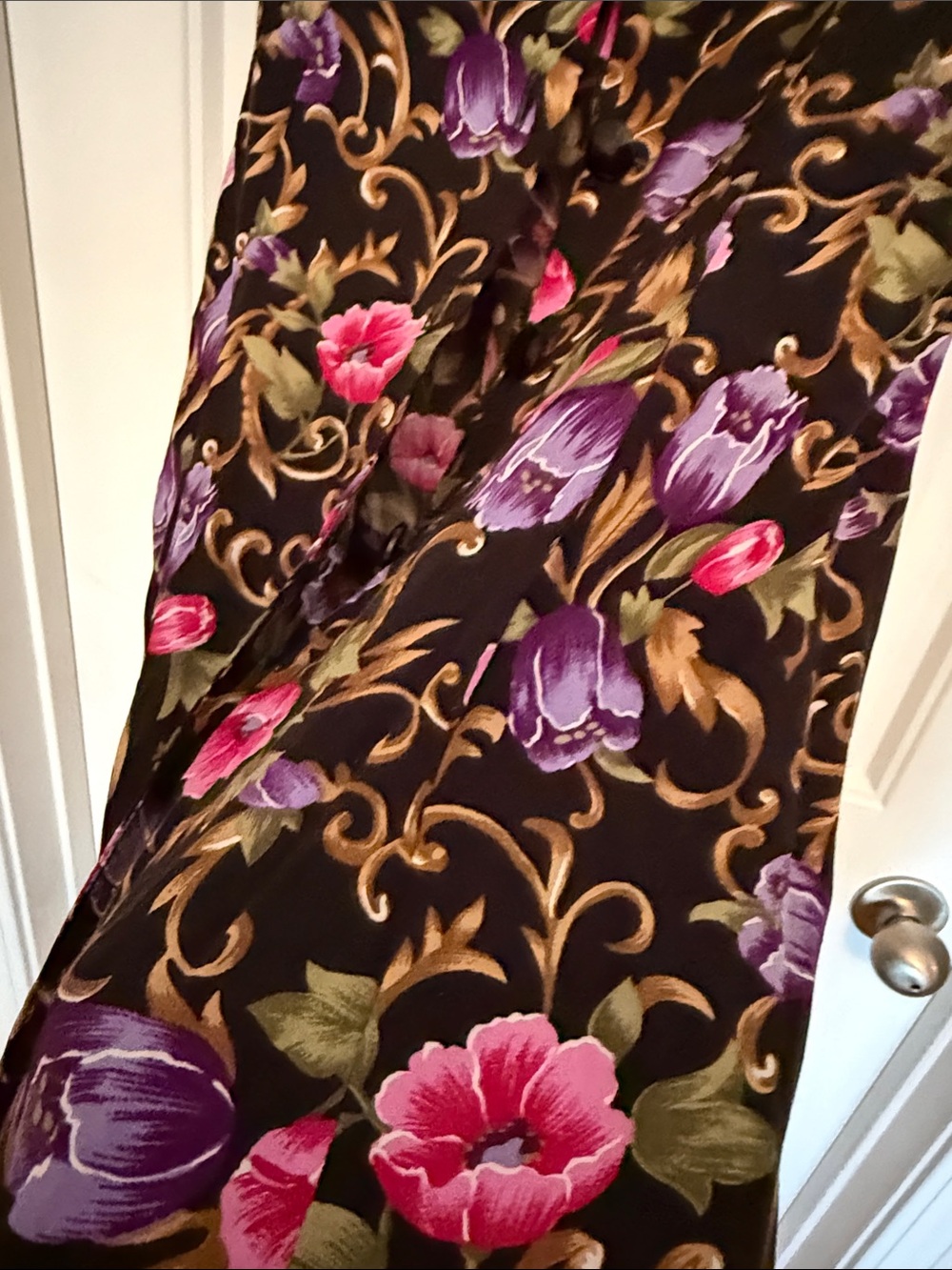 Oni Blair Black Floral Mini Dress with Pink & Purple Blooms - Picture 3 of 3